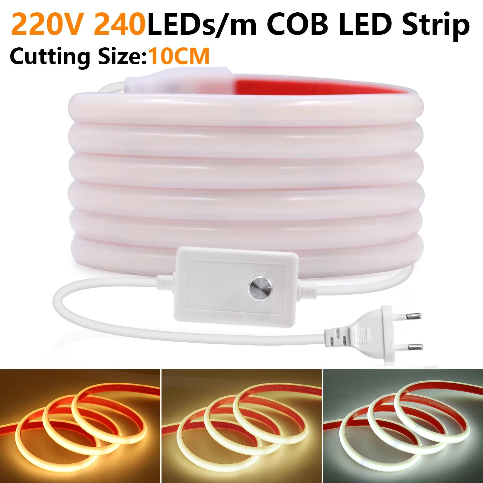 COB Ʈ ,    LED , 240LEDs/m   LED ,  , ߷ , , 220V, 10cm